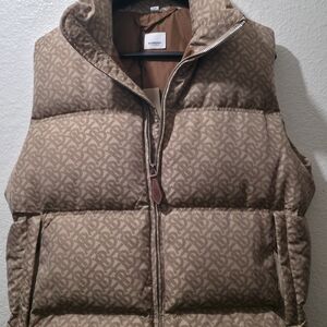 Burberry Brown Monogram Puffer Vest